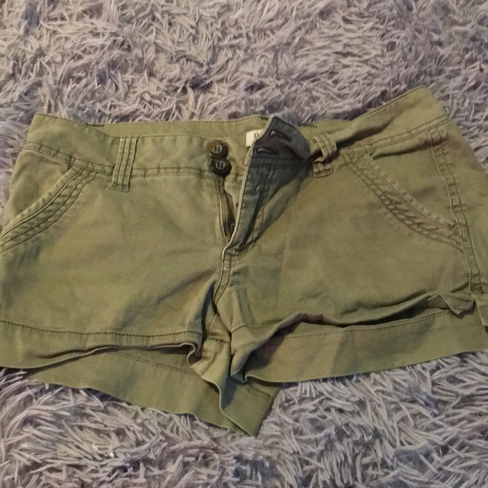 BKE army green shorts.
